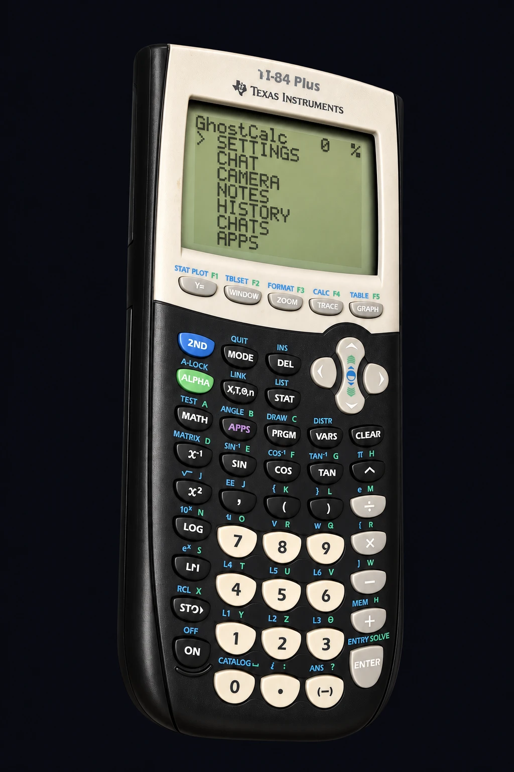 GhostCalc TI-84 Plus with the updated on-device menu